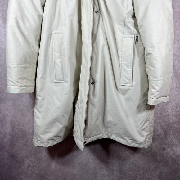 Woolrich Duck Down Puffer Jacket Womens Size‎ XL Cream Hooded Zip Up Pockets - Picture 3 of 16